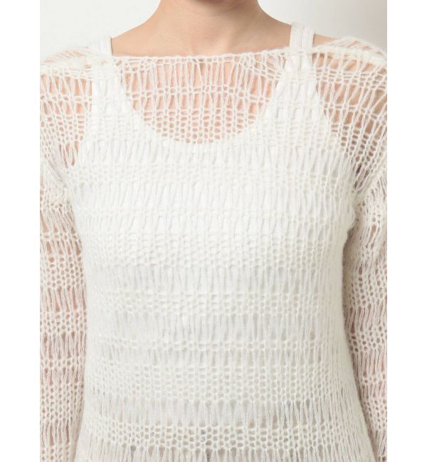 Ungrid「バックオープン透かし編みニットワンピース」|ワンピース|