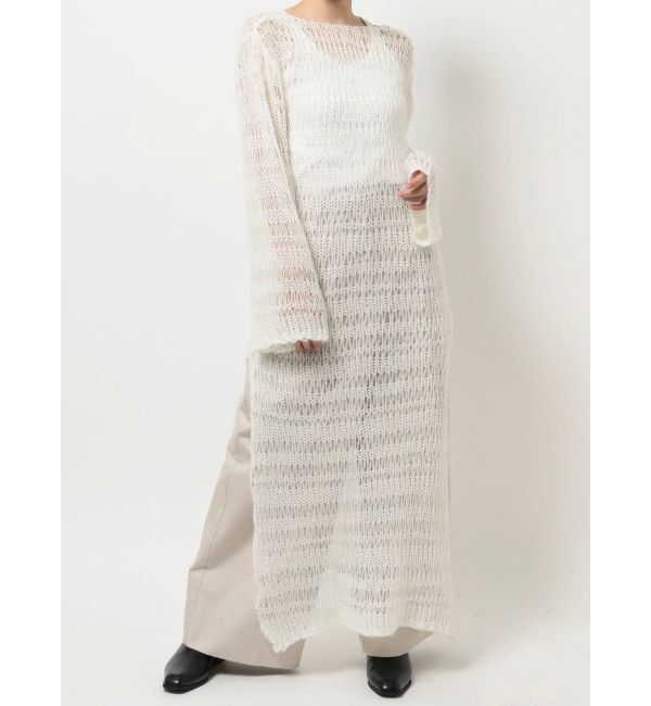 Ungrid「バックオープン透かし編みニットワンピース」|ワンピース|