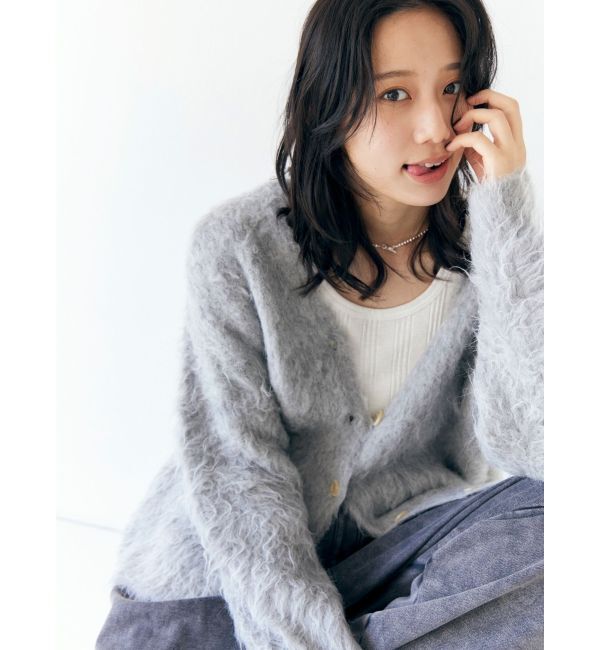 Ungrid「【WEB限定】カラールーズニットカーデ」|カーディガン|