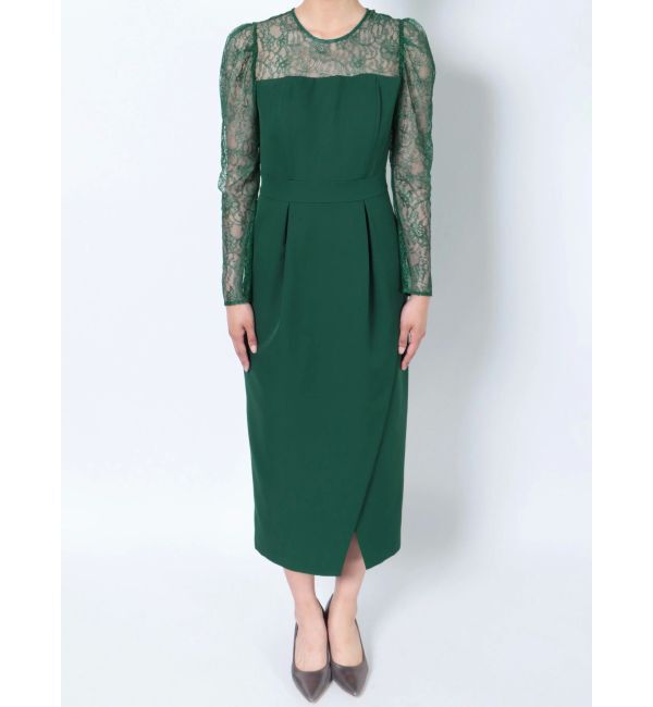 LAGUNAMOON「【WEB限定】LADYスリーブレースカッティングドレス」|ワンピース|