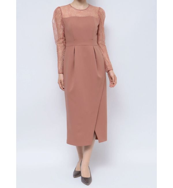 LAGUNAMOON「【WEB限定】LADYスリーブレースカッティングドレス」|ワンピース|