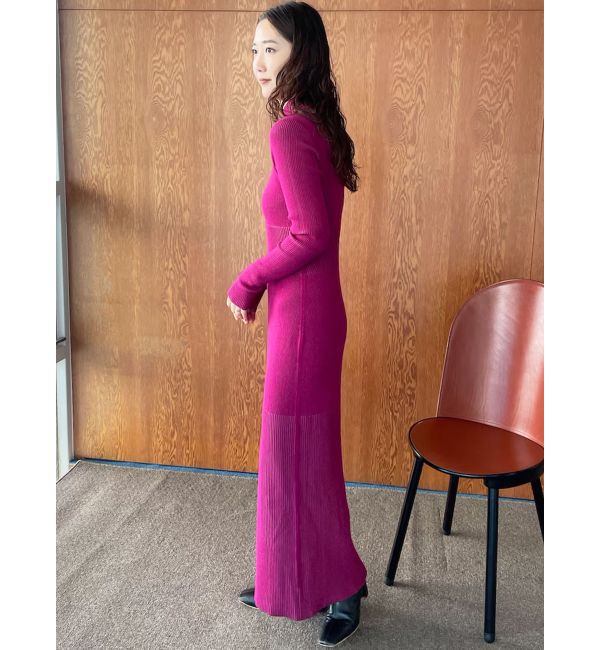 LAGUNAMOON「ランダムバイカラーリブニットワンピース」|ワンピース|