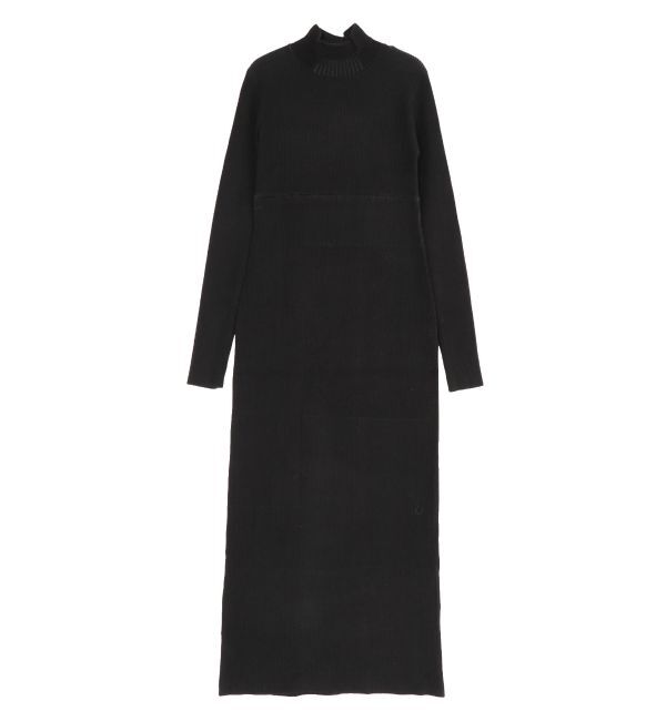 LAGUNAMOON「ランダムバイカラーリブニットワンピース」|ワンピース|ブラック