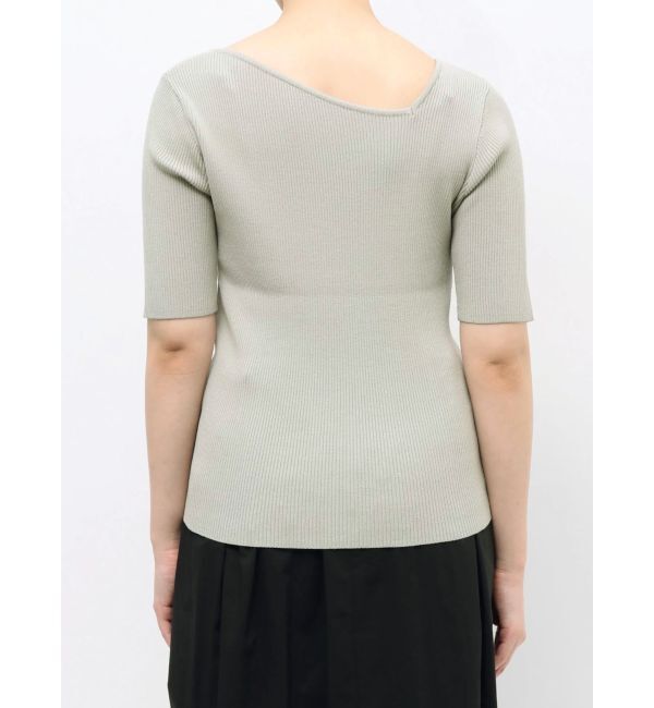 LAGUNAMOON「アシンメトリーリブスリットニットプルオーバー」|ニット・セーター|