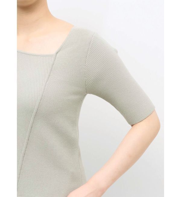 LAGUNAMOON「アシンメトリーリブスリットニットプルオーバー」|ニット・セーター|