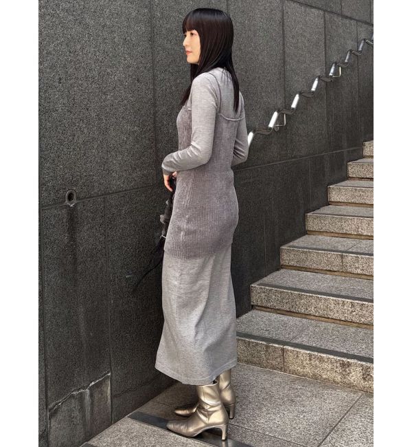 LAGUNAMOON「ベロアライクレイヤードニットワンピース」|ワンピース|