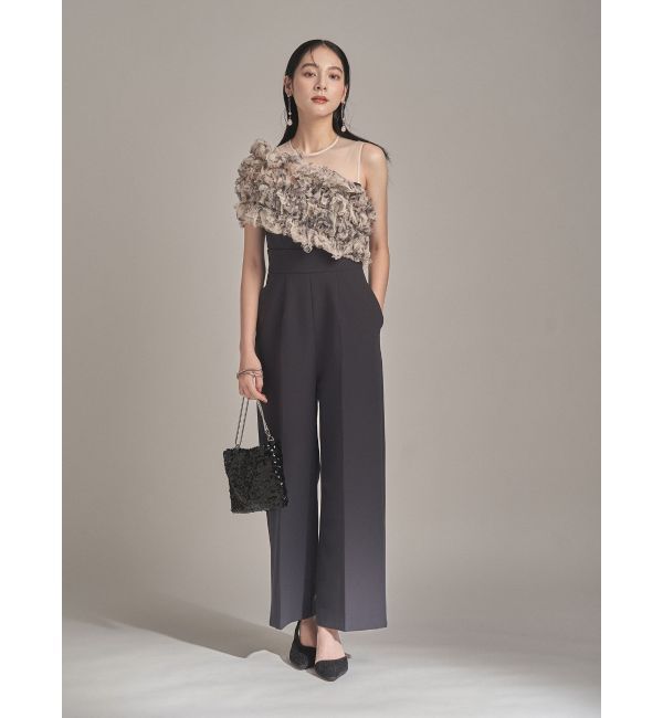 LAGUNAMOON「LADYチュールオフショルパンツドレス」|ワンピース|