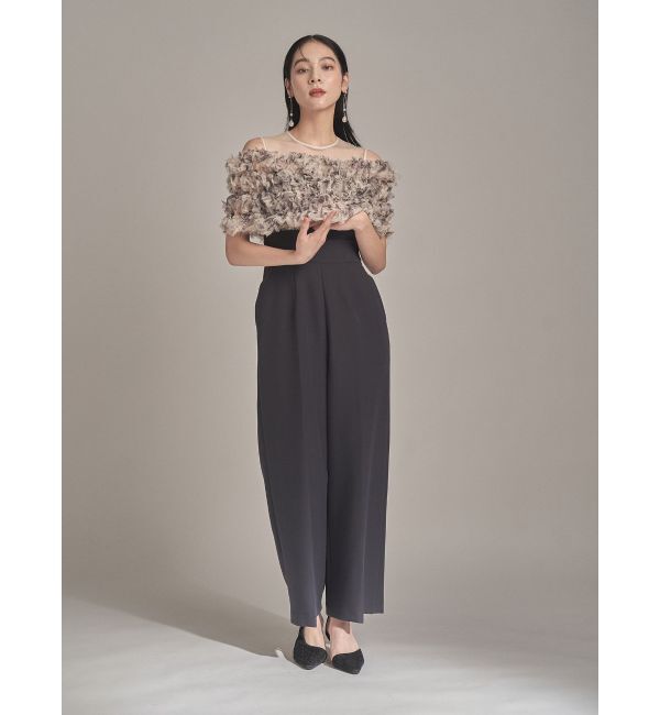 LAGUNAMOON「LADYチュールオフショルパンツドレス」|ワンピース|