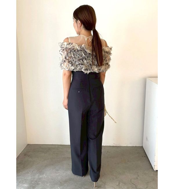 LAGUNAMOON「LADYチュールオフショルパンツドレス」|ワンピース|