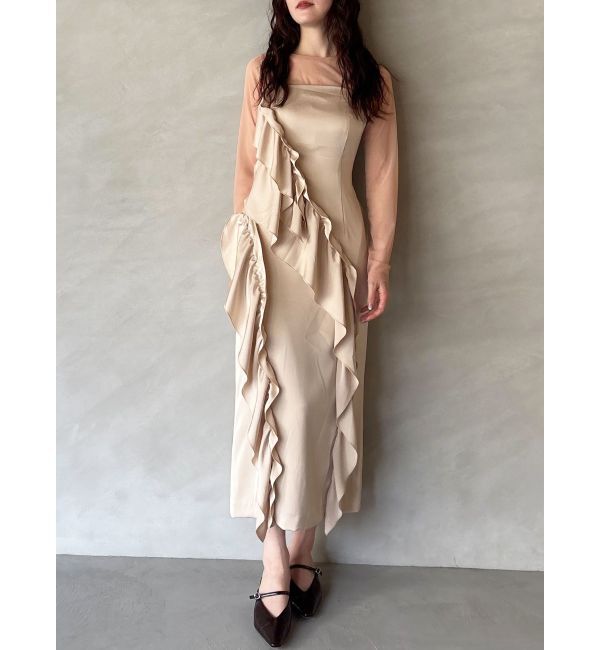 LAGUNAMOON「LADYアシンメトリーフリルキャミドレス」|ドレス|