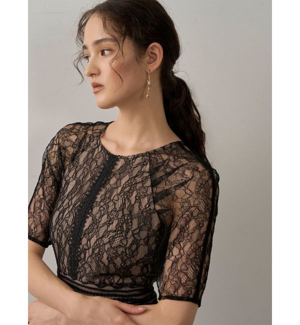 LAGUNAMOON「【復刻】LADYショルダーギャザーレースマキシワンピース」|ワンピース|