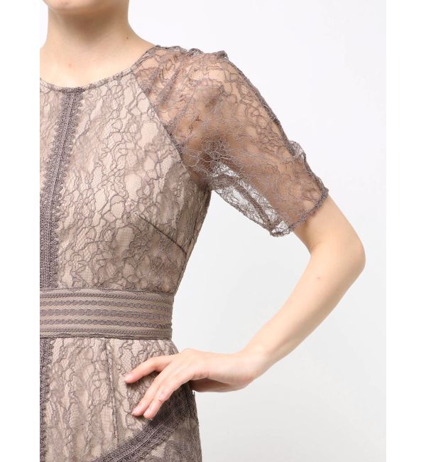 LAGUNAMOON「【復刻】LADYショルダーギャザーレースマキシワンピース」|ワンピース|