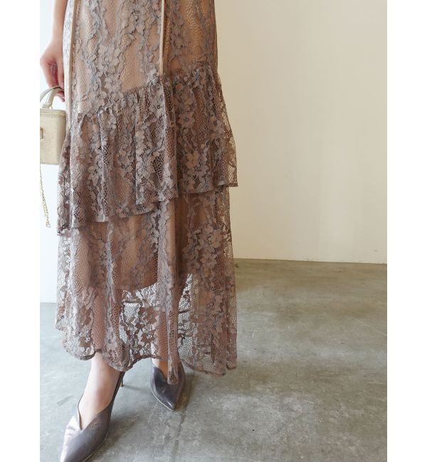 LAGUNAMOON「LADYレースティアードワンピース」|ドレス|