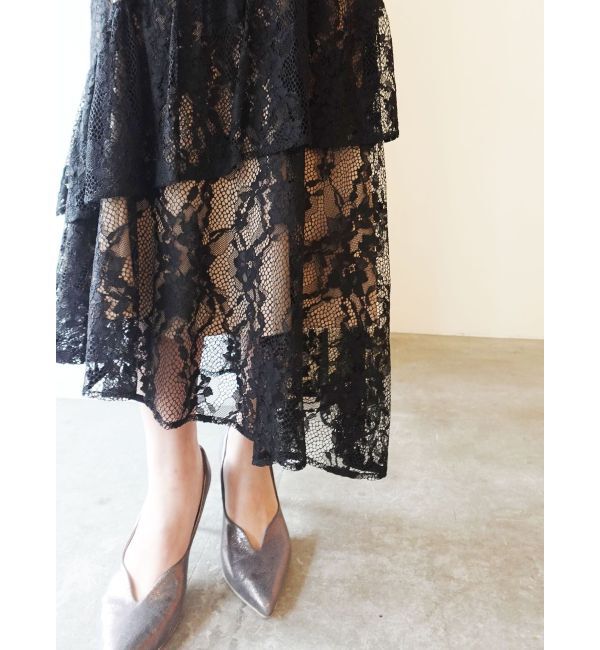 LAGUNAMOON「LADYレースティアードワンピース」|ドレス|