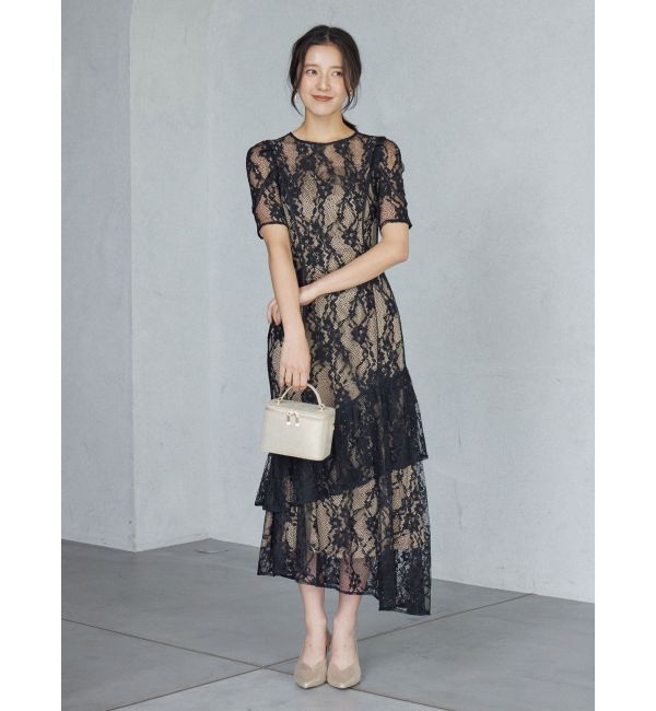 LAGUNAMOON「LADYレースティアードワンピース」|ドレス|
