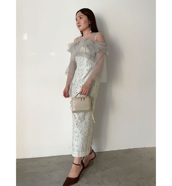 LAGUNAMOON「LADYボリュームチュールジャガードドレス」|ドレス|