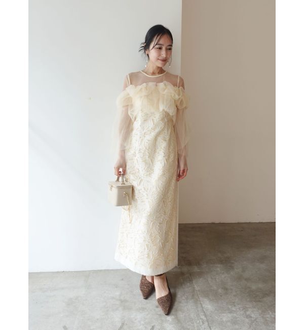 LAGUNAMOON「LADYボリュームチュールジャガードドレス」|ドレス|