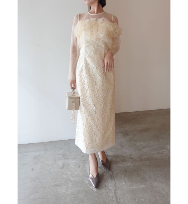 LAGUNAMOON「LADYボリュームチュールジャガードドレス」|ドレス|