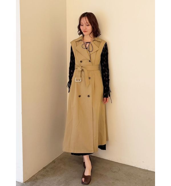 LAGUNAMOON ワイドスリーブミディトレンチコート ワイドスリーブミディトレンチコート｜ラグナムーン（LAGUNAMOON