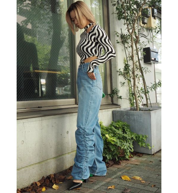 EVRIS「ウェーブパターンカットアウトトップス」|Tシャツ・カットソー|