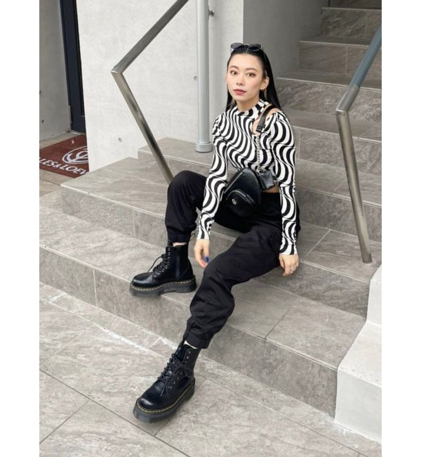 EVRIS「ウェーブパターンカットアウトトップス」|Tシャツ・カットソー|