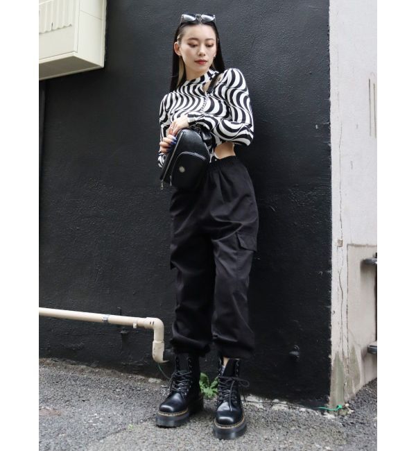 EVRIS「ウェーブパターンカットアウトトップス」|Tシャツ・カットソー|