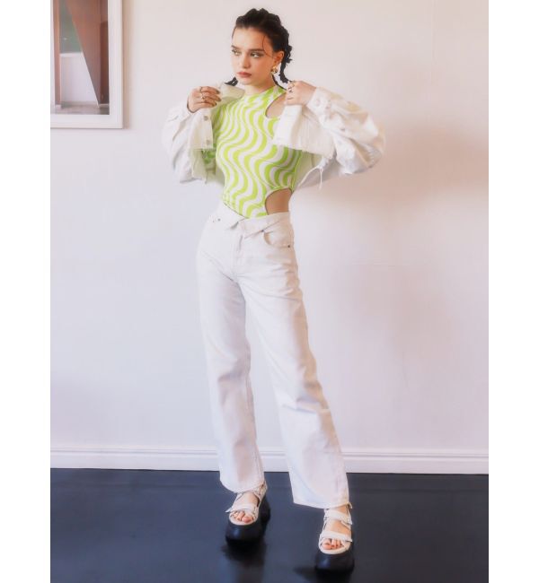 EVRIS「ウェーブパターンカットアウトトップス」|Tシャツ・カットソー|