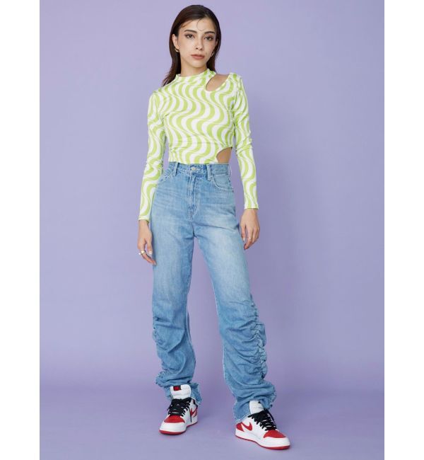 EVRIS「ウェーブパターンカットアウトトップス」|Tシャツ・カットソー|