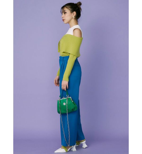 EVRIS「レイヤードオープンショルダーニットトップス」|ニット・セーター|