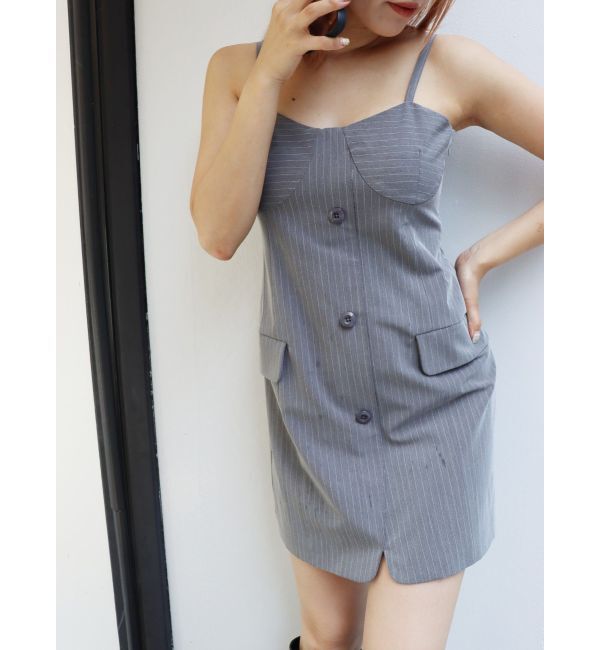 EVRIS「ストライプジャケットミニジャンスカ」|ワンピース|