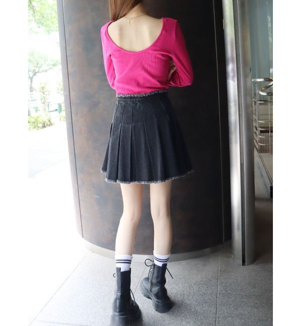 EVRIS「【WEB限定】バックオープンリブトップス」|Tシャツ・カットソー|