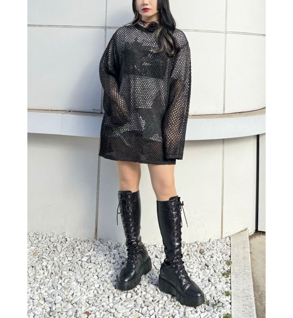 jouetie「スターモチーフメッシュニット」|ニット・セーター|