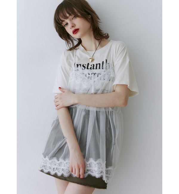 jouetie「ランジェリーレイヤードチュニックTシャツ」|Tシャツ・カットソー|