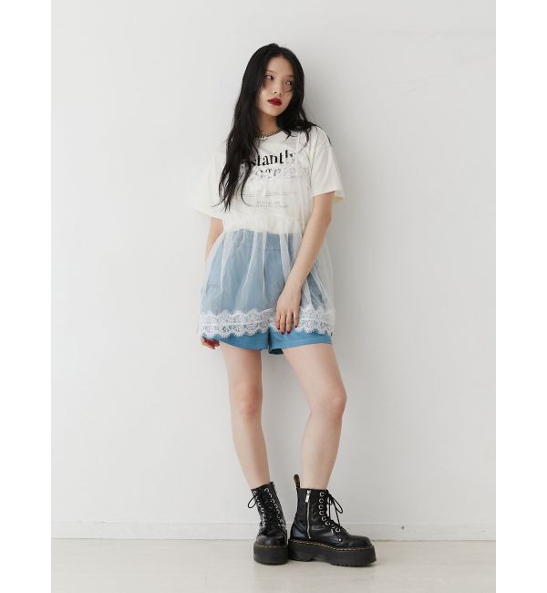 jouetie「ランジェリーレイヤードチュニックTシャツ」|Tシャツ・カットソー|