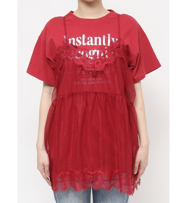 jouetie「ランジェリーレイヤードチュニックTシャツ」|Tシャツ・カットソー|