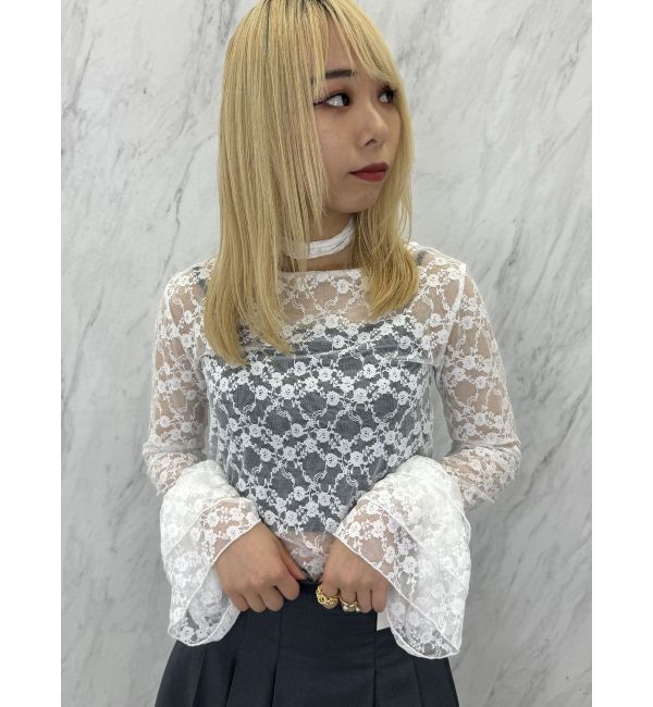 jouetie「フリルスリーブレーストップス」|Tシャツ・カットソー|