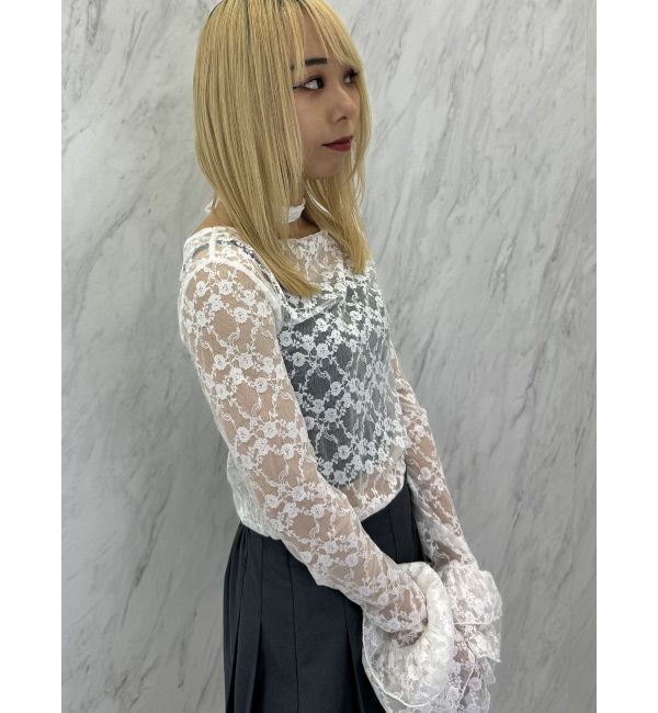 jouetie「フリルスリーブレーストップス」|Tシャツ・カットソー|