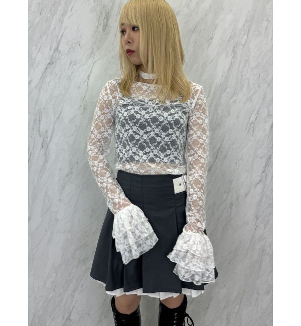 jouetie「フリルスリーブレーストップス」|Tシャツ・カットソー|