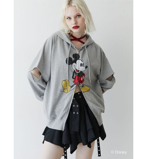 jouetie「【ミッキー＆ミニー】ダブルZIPスリットフーディ【セットアップ対応】」|パーカー|
