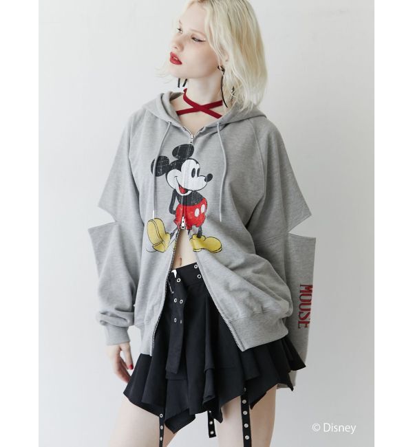 jouetie「【ミッキー＆ミニー】ダブルZIPスリットフーディ【セットアップ対応】」|パーカー|