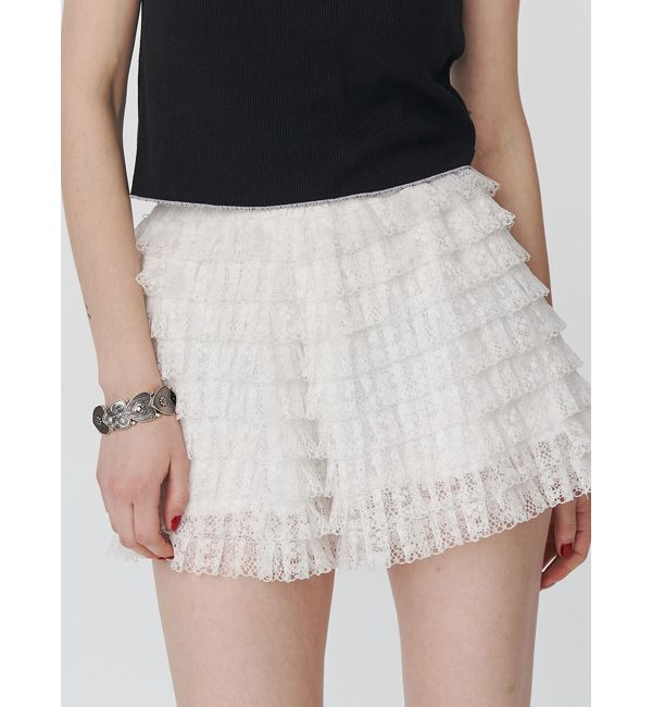 jouetie「レースティアードショートパンツ」|その他|オフホワイト