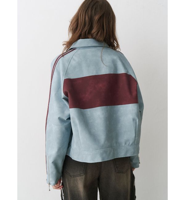 jouetie「フェイクレザーバイカーブルゾン【セットアップ対応】」|ブルゾン・スタジャン|