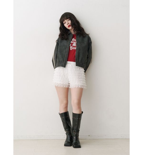 jouetie「フェイクレザーバイカーブルゾン【セットアップ対応】」|ブルゾン・スタジャン|