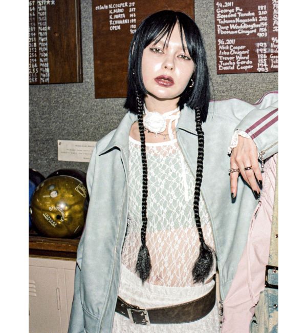 jouetie「フェイクレザーバイカーブルゾン【セットアップ対応】」|ブルゾン・スタジャン|