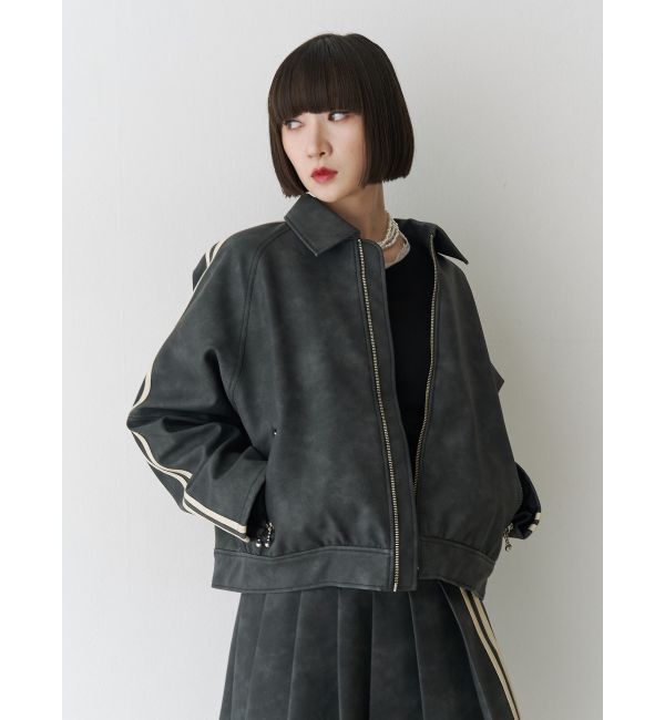 jouetie「フェイクレザーバイカーブルゾン【セットアップ対応】」|ブルゾン・スタジャン|