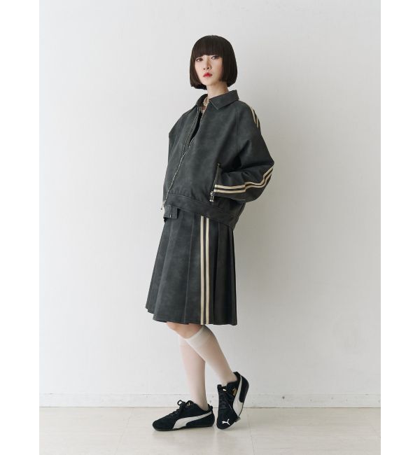 jouetie「フェイクレザーバイカーブルゾン【セットアップ対応】」|ブルゾン・スタジャン|