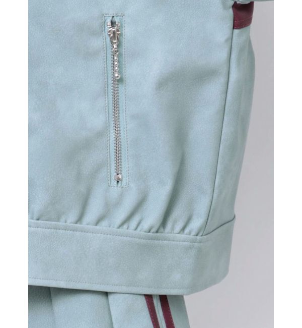 jouetie「フェイクレザーバイカーブルゾン【セットアップ対応】」|ブルゾン・スタジャン|