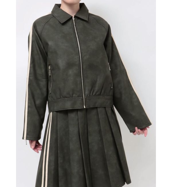 jouetie「フェイクレザーバイカーブルゾン【セットアップ対応】」|ブルゾン・スタジャン|