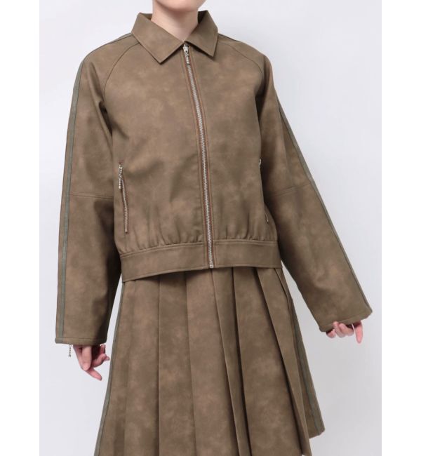 jouetie「フェイクレザーバイカーブルゾン【セットアップ対応】」|ブルゾン・スタジャン|