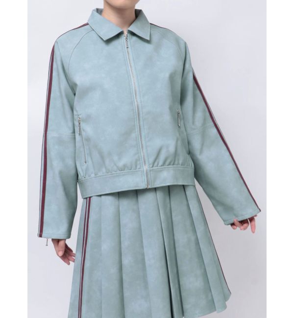 jouetie「フェイクレザーバイカーブルゾン【セットアップ対応】」|ブルゾン・スタジャン|